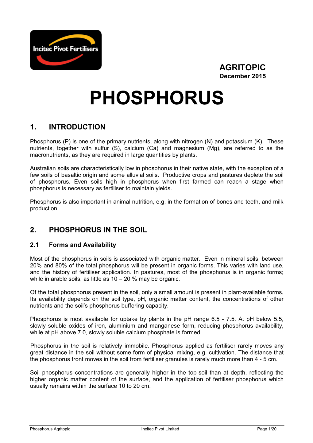 12 Phosphorus Agritopic