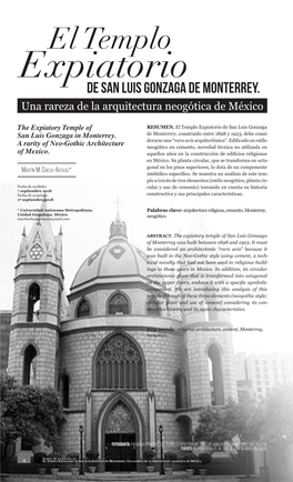 El Templo Expiatorio De San Luis Gonzaga De Monterrey. Una
