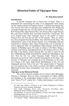 Historical Entity of Vijayapur State