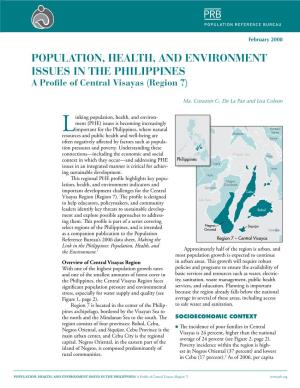 Population, Health, and Environment Issues in the Philippines: a Profile of Central Visayas (Region 7) 2