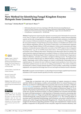 New Method for Identifying Fungal Kingdom Enzyme Hotspots from Genome Sequences