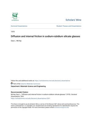 Diffusion and Internal Friction in Sodium-Rubidium Silicate Glasses