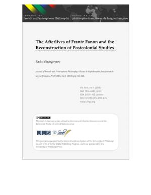 The Afterlives of Frantz Fanon and the Reconstruction of Postcolonial Studies