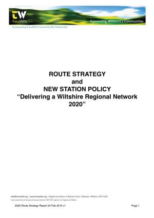Delivering a Wiltshire Regional Network 2020”
