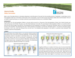 District Profile Bidar, Karnataka