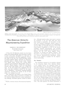 The American Antarctic Mountaineering Expedition Are Vinson Massif (1), Mount Shinn (2), Mount Tyree (3), and Mount Gardner (4)