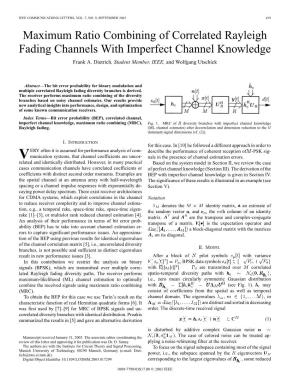 Maximum Ratio Combining of Correlated Rayleigh Fading Channels with Imperfect Channel Knowledge Frank A