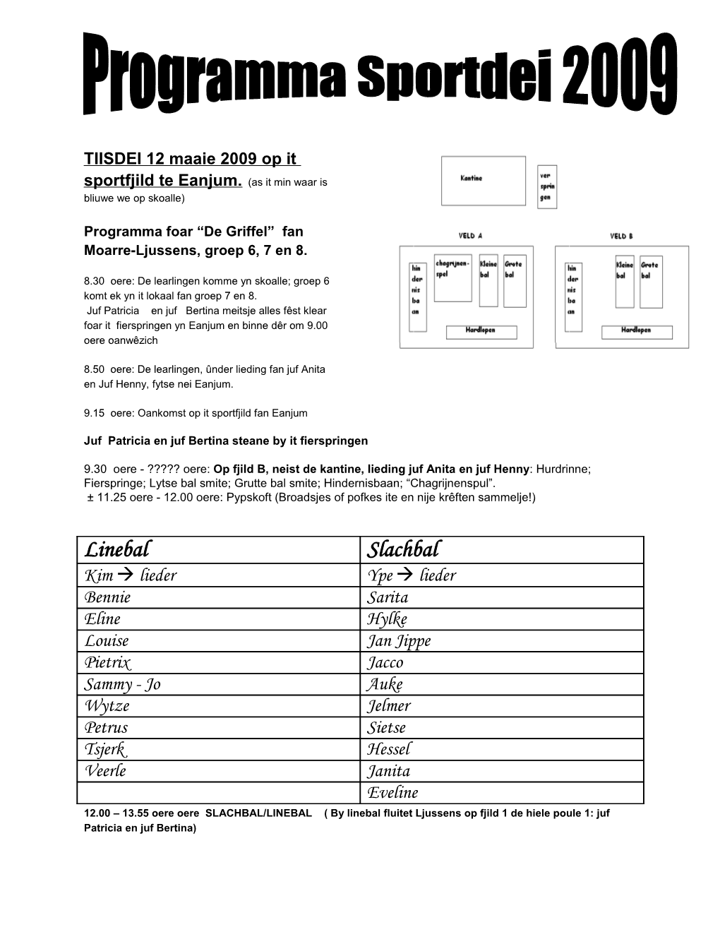 Programma Sportdei 2008