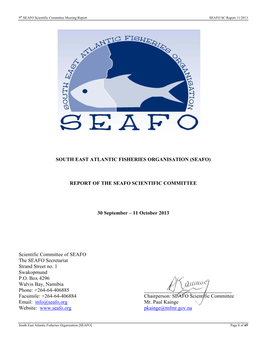REPORT of the SEAFO SCIENTIFIC COMMITTEE 30 September