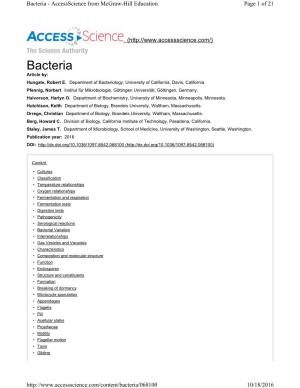Bacteria - Accessscience from Mcgraw-Hill Education Page 1 of 21