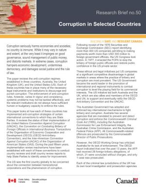 Corruption in Selected Countries