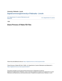 Diana Princess of Wales FBI Files