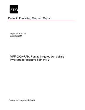 PFR: Pakistan: Punjab Irrigated Agriculture Investment Program