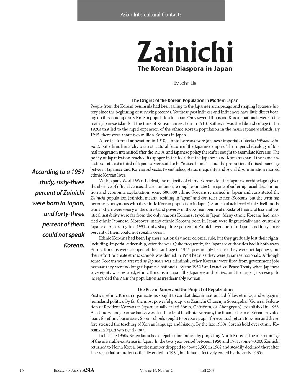 Zainichi the Korean Diaspora in Japan