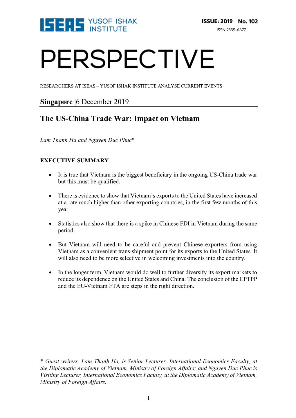 The US-China Trade War: Impact on Vietnam