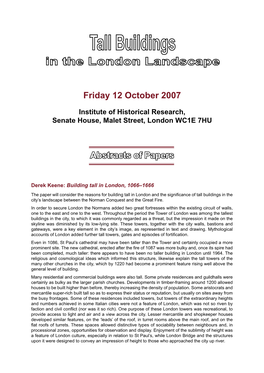 Abstracts of Papers Friday 12 October 2007