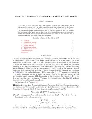Stream Functions for Divergence-Free Vector Fields
