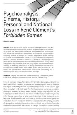Personal and National Loss in René Clément's Forbidden Games