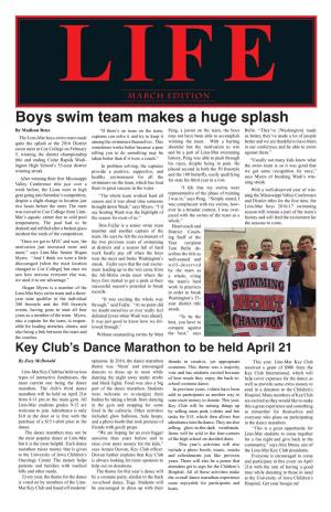Boys Swim Team Makes a Huge Splash by Madison Renz “If There’S an Issue on the Team, Peng, a Junior on the Team, the Boys Belin
