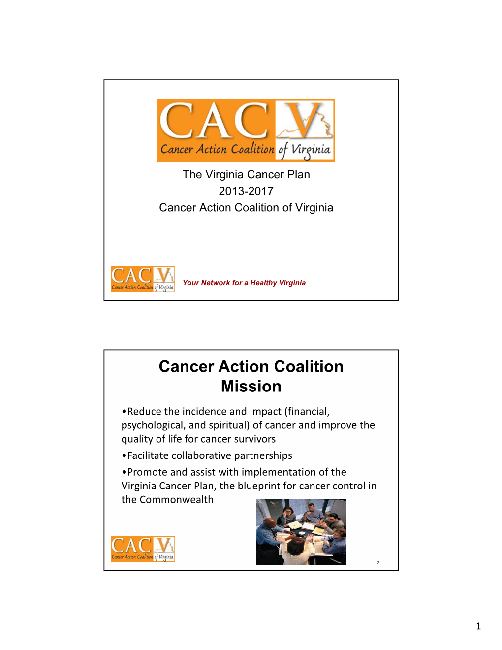 Cancer Action Coalition Mission