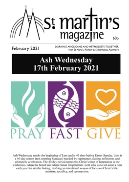 Ash Wednesday 17Th February 2021