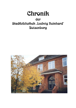 Chronik Der Stadtbibliothek —Ludwig Reinhard≈ Boizenburg