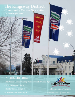 The Kingsway District Community Corner Newsletter “It Starts Right Here” ™