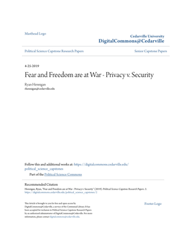 Fear and Freedom Are at War - Privacy V