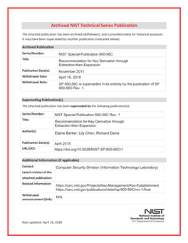 Nist Sp 800-56C