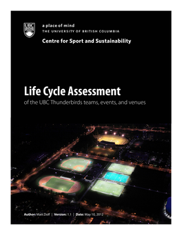Life Cycle Assessment of the UBC Thunderbirds Teams, Events, and Venues