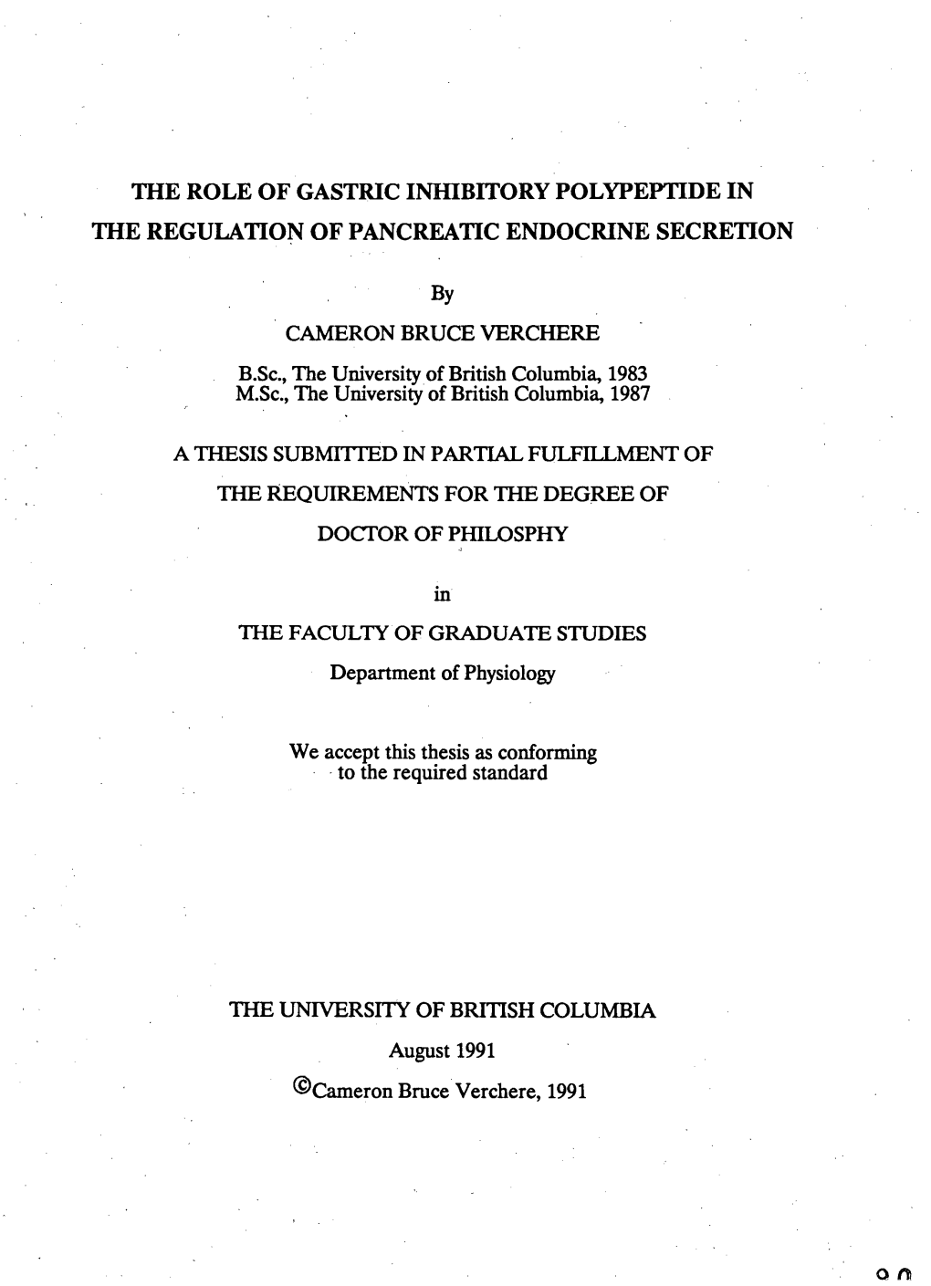 The Role of Gastric Inhibitory Polypeptide in the Regulation of Pancreatic Endocrine Secretion