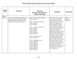 Third Grade Social Studies Curriculum Map