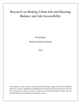 Beijing Urban Job and Housing Balance and Job Accessibility