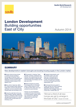 London Development Building Opportunities East of City Autumn 2014