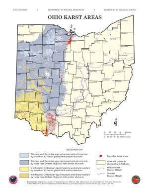 Map of Ohio Karst Areas