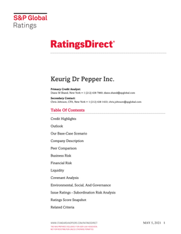 Keurig Dr Pepper Inc