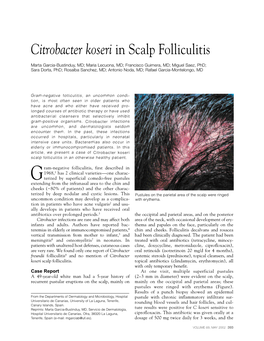Citrobacter Koseri in Scalp Folliculitis