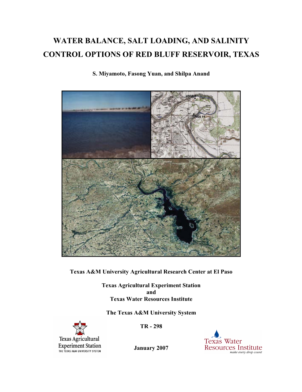 Water Balance, Salt Loading, and Salinity Control Options of Red Bluff Reservoir, Texas