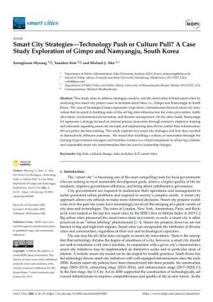 A Case Study Exploration of Gimpo and Namyangju, South Korea