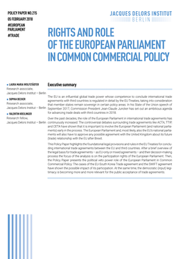 Rights and Role of the European Parliament in Common Commercial Policy