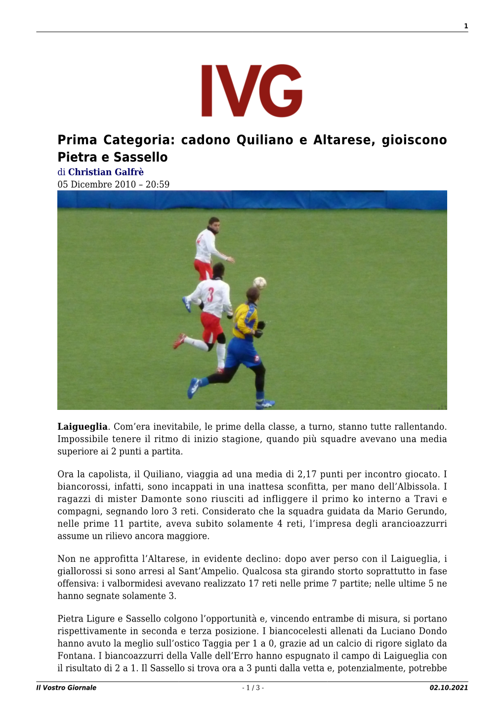 Il Vostro Giornale - 1 / 3 - 02.10.2021 2