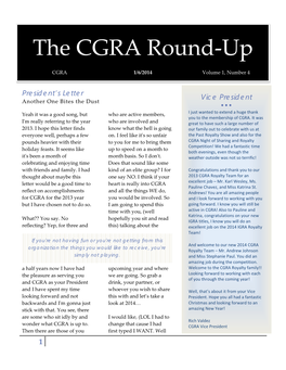 The CGRA Round-Up