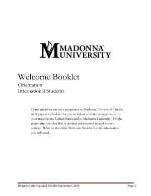 Welcome Booklet Orientation International Students