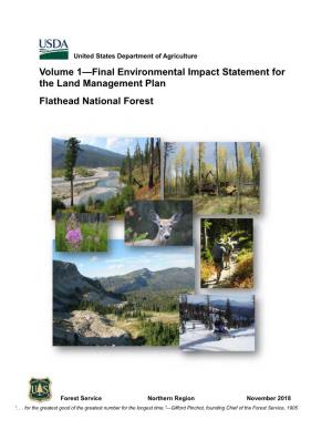 Volume 1—Final Environmental Impact Statement for the Land Management Plan Flathead National Forest