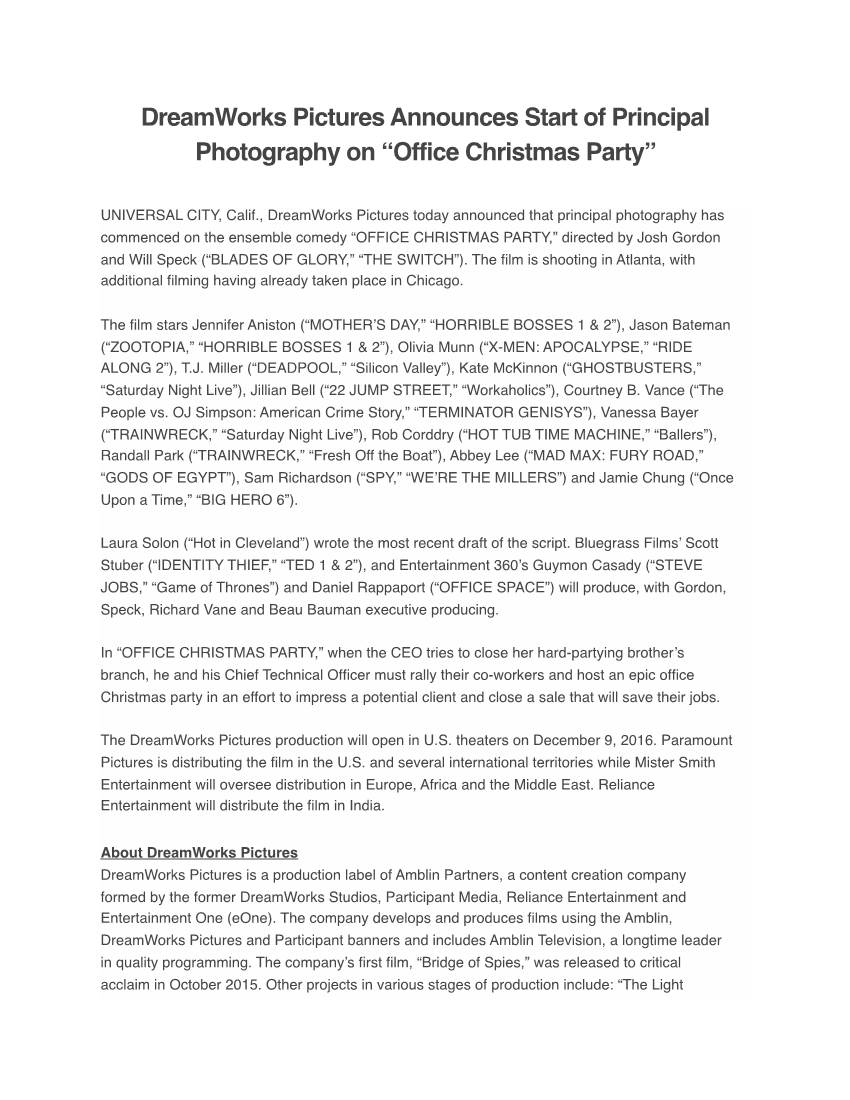 Office Christmas Party SOP Release