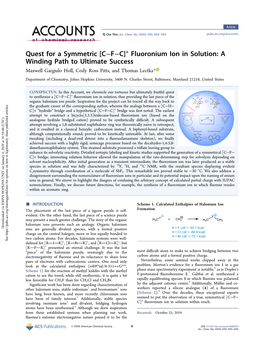 Fluoronium Ion in Solution