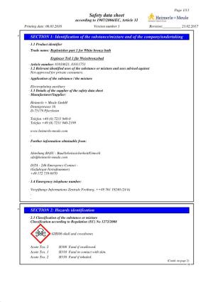Safety Data Sheet According to 1907/2006/EC, Article 31 Printing Date: 06.03.2018 Version Number 3 Revision:______23.02.2017