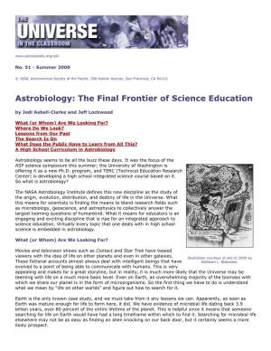 51. Astrobiology: the Final Frontier of Science Education