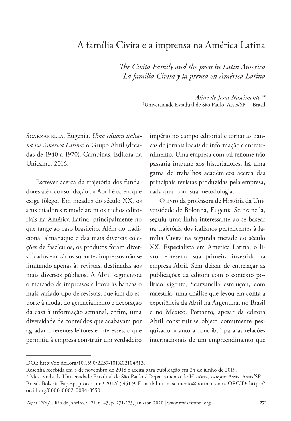 A Família Civita E a Imprensa Na América Latina