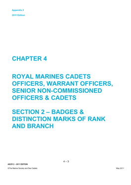 Chapter 4 Royal Marines Cadets Officers, Warrant
